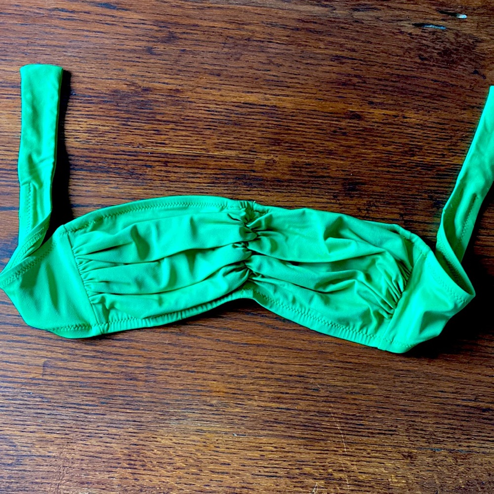 J. Crew Bandeau Swim Top in Fantastic Green